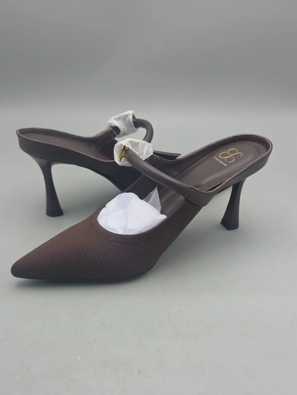 Cozy Island Women’s Brown Pointed Toe Heeled Mules Women 5 - Picture 7 of 12
